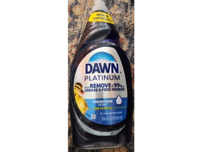 Dawn Platinum Dishwashing Liquid, Fresh Rain Scent, 24 fl oz/709 mL