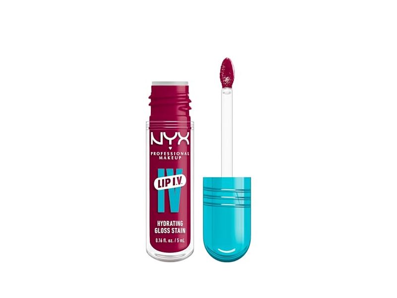 NYX Professional Makeup Lip I.V. Hydrating Glossy Lip Stain, Magenta Mist, 0.16 fl oz/5 mL