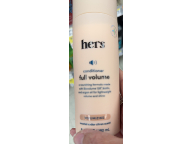 Hers Full Volumizing Conditioner, Coastal Cedar Citron Scent, 6.4 fl oz/190 mL, Pack Of 2