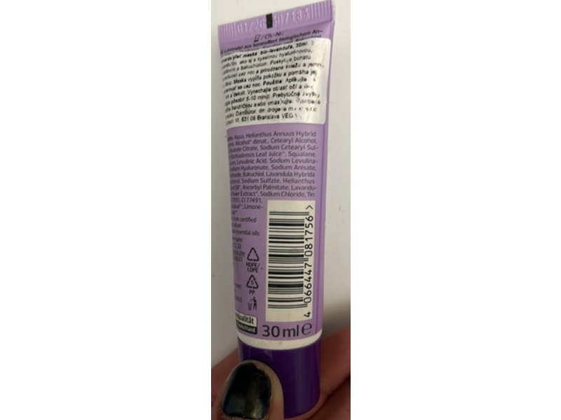 dm Alverde Naturkosmetik Intensive Mask, Lavender, 30 mL