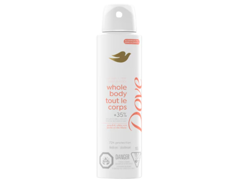Dove Whole Body Deodorant Spray, Peach & White Tea, 4 oz/113 g