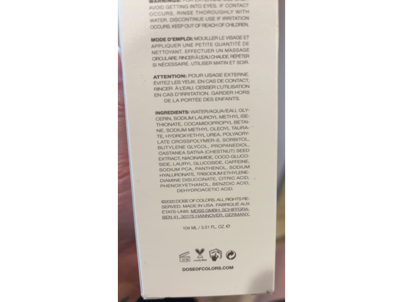 Dose Of Colors Triple Dose Cleanser, 3.51 fl oz/104 mL