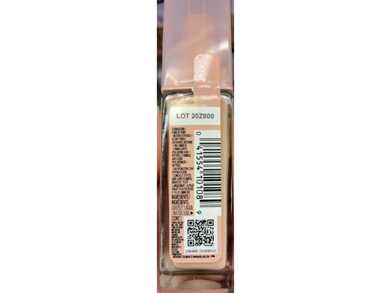 Maybelline Lifter Plump & Glow Foundation, 102 Neutral, 1 fl oz/30 mL