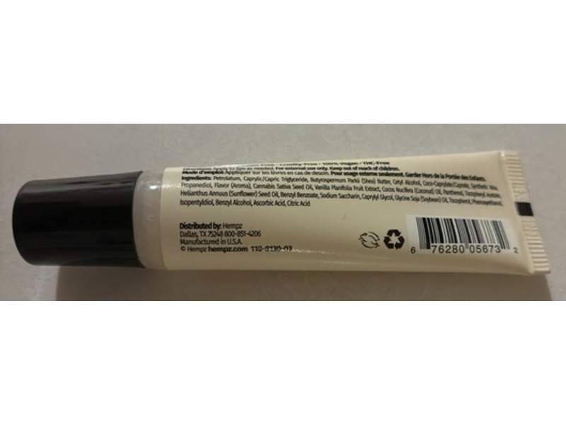 Hempz Protect + Hydrate Lip Balm, Whipped Vanilla, 0.44 fl oz/13 mL