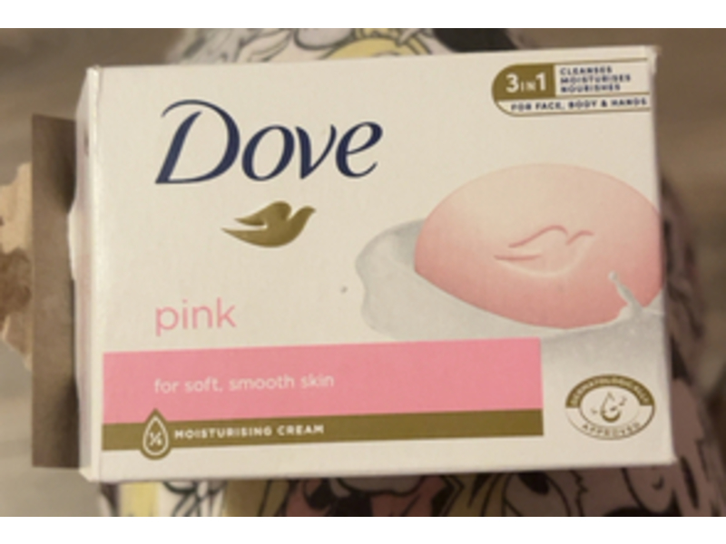 Dove Pink 3 In 1 Cream Bar Soap, 3.17 oz/90 g, Pack Of 8