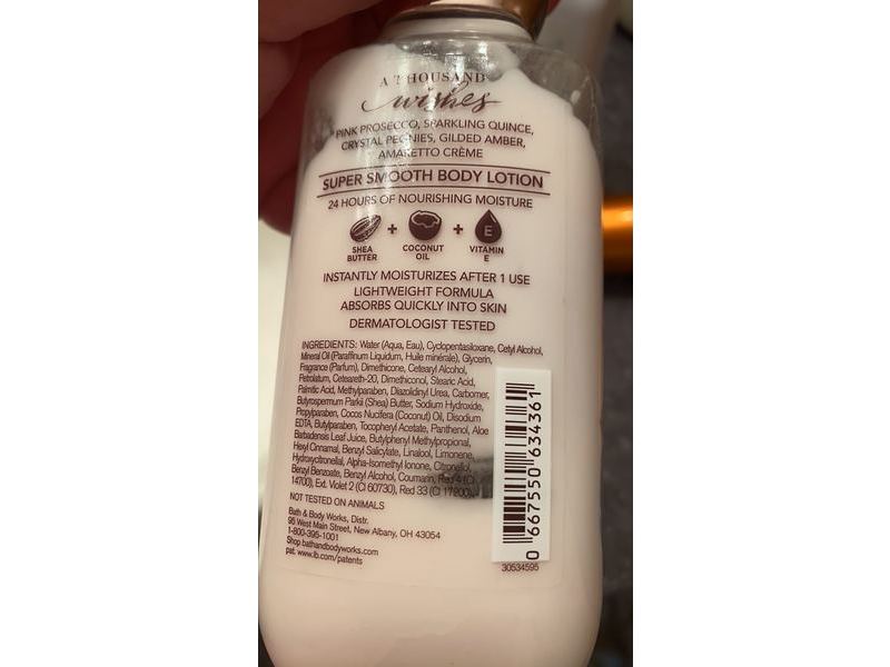 Bath & Body Works A Thousand Wishes Body Lotion, Shea Butter & Vitamin E, 8 fl oz/236 mL