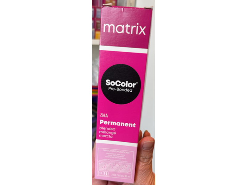 Matrix SoColor Pre-Bonded Permanent Hair Color, Medium Blonde Ash Ash-8AA, 3 oz/85 mL