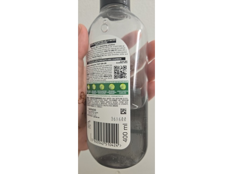 Garnier Skin Active Micellar Cleansing Jelly Water, Charcoal & Salicylic Acid, 400 mL