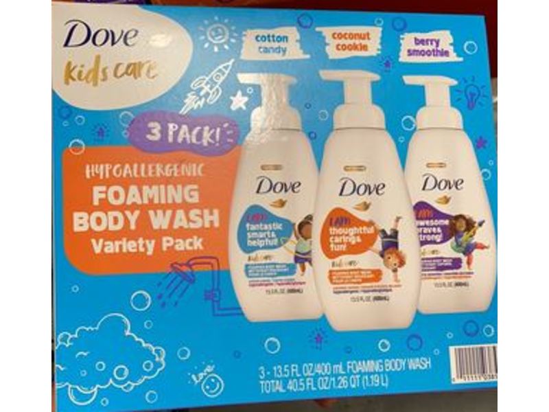 Dove Kids Care Foaming Body Wash,13.5 fl oz/400 mL, Pack Of 3