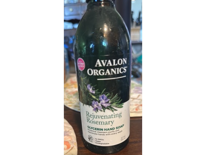Avalon Organics Rejuvenating Rosemary Hand Soap, 12 fl oz/355 mL
