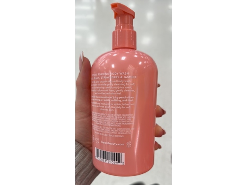 Kopari Paradiso Cloud Foam Body Wash, Peach Sky, 16.9 fl oz/500 mL