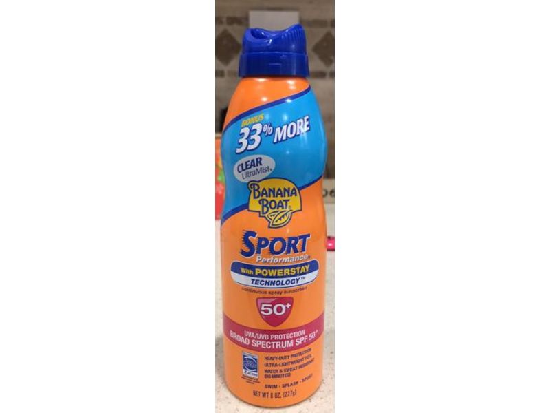 Banana Boat Ultra Sport Sunscreen Spray, SPF 50+, 9.5 oz/269 g