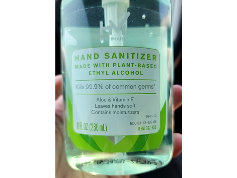 Highmark Hand Sanitizer, Aloe & Vitamin E, 8 fl oz/236 mL, 6 Count