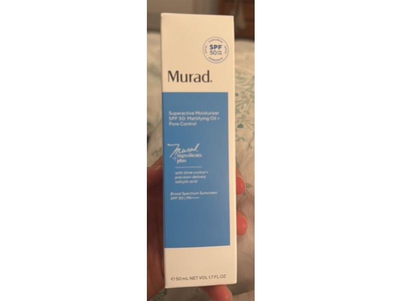 Murad Superactive Moisturizer Mattifying Oil + Pore Control, SPF 50 PA++++, 1.7 fl oz/50 mL