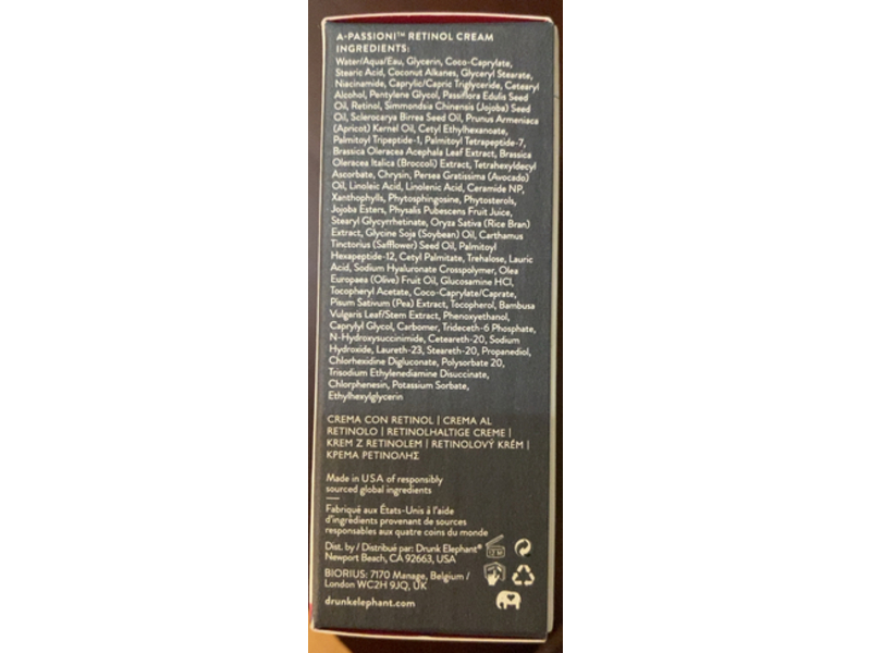 Drunk Elephant A-Passioni Retinol Anti-Wrinkle Cream, 0.33 fl oz/10 mL