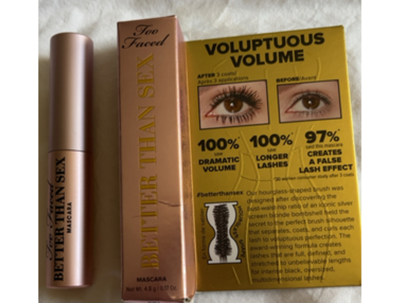 Too Faced Better Than Sex Mascara, Black, 0.17 oz/4.8 g