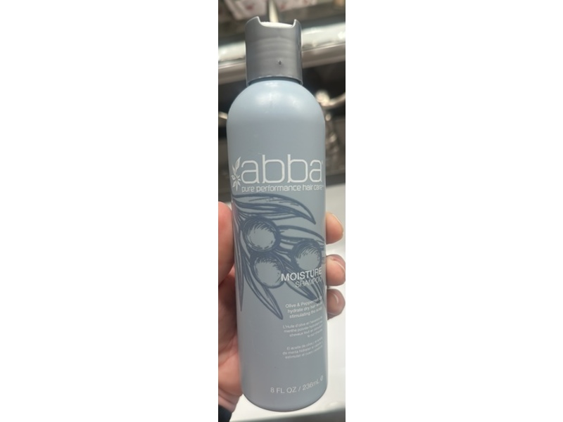 Abba Pure Performance Hair Care Moisture Shampoo, Olive & Peppermint Oil, 8 fl oz/236 mL
