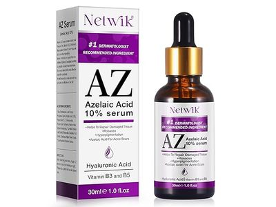 Netwik Azelaic Acid 10% Serum, Hyaluronic Acid, 1 fl oz/30 mL