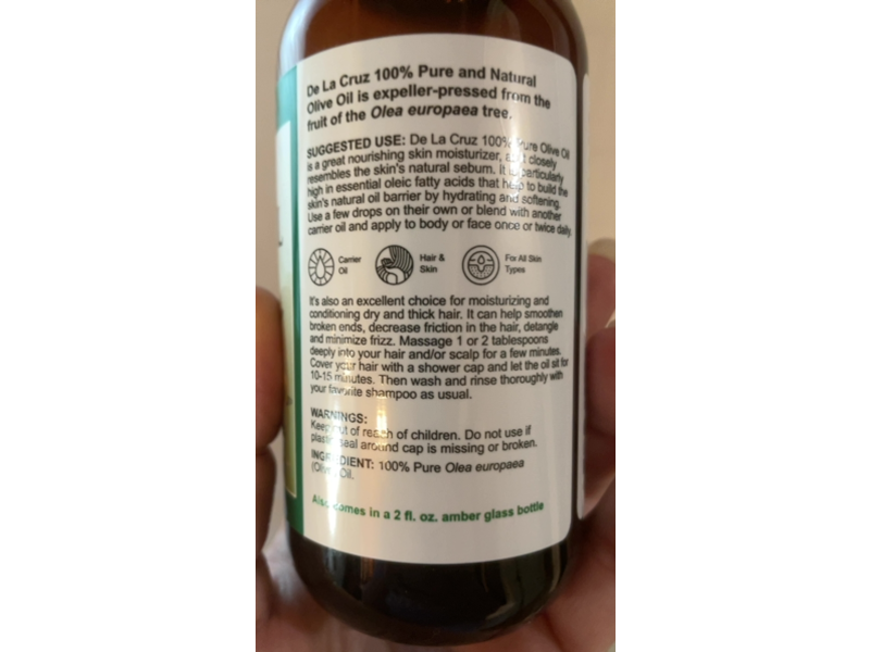 De La Cruz Pure Olive Oil, 8 fl oz/236 mL