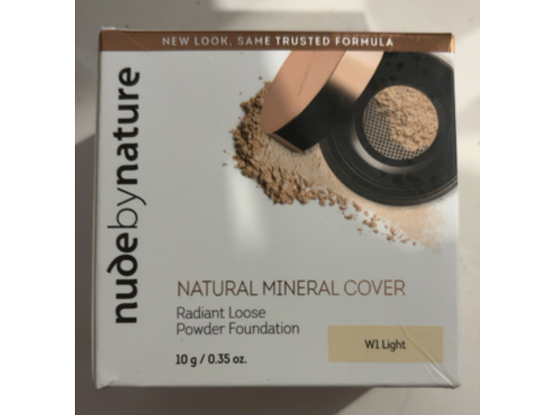 Nude By Nature Natural Mineral Cover Radiant Loose Powder Foundation, W1 Light, 0.35 oz/10 g