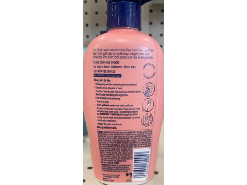 Nair Sensitive Formula Shower Cream Hair Remover, Coconut Oil & Vitamin E, 12.6 oz/357 g