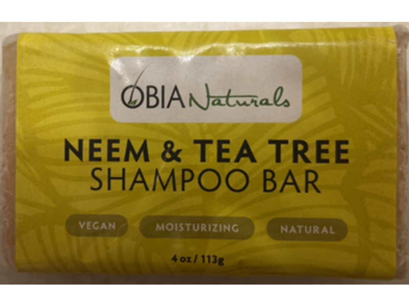 OBIA Naturals Neem Oil & Tea Tree Shampoo Bar, 4 oz/113 g