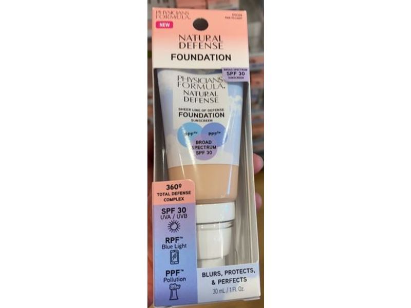 Physicians Formula Natural Defense Foundation SPF 30, Fair-To-Light, 1 fl oz/30 mL