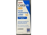 CeraVe Facial Sunscreen Moisturizing Lotion, SPF 50, Ceramides, Niacinamide & Hyaluronic Acid, 3 fl oz/89 mL - thumbnail 2