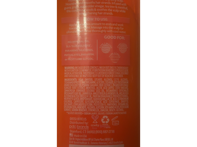 Cantu Guava Scalp Relief Conditioner, Guava, Ginger, Apple Cider Vinegar & Tea Tree, 13.5 fl oz/400 mL