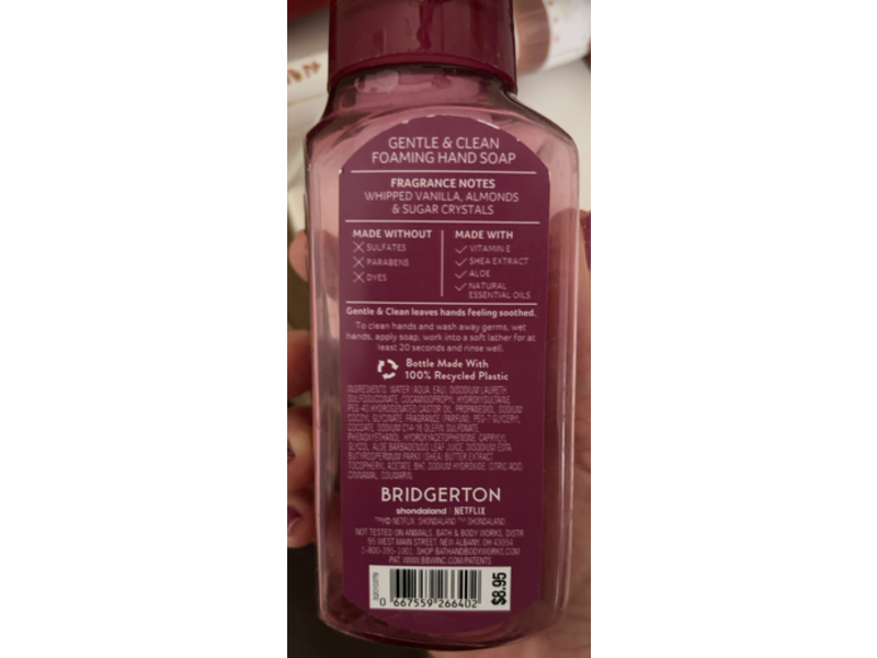 Bath & Body Works Gentle & Clean Foaming Hand Soap, Danbury Shortbread, 8.75 fl oz/259 mL