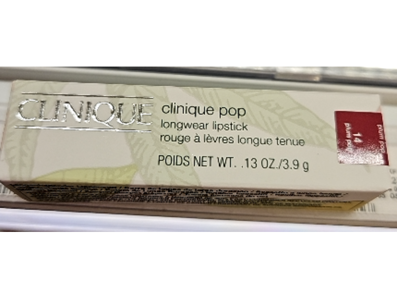 Clinique Pop Longwear Lipstick, 14 Plum Pop, 0.13 oz/3.9 g