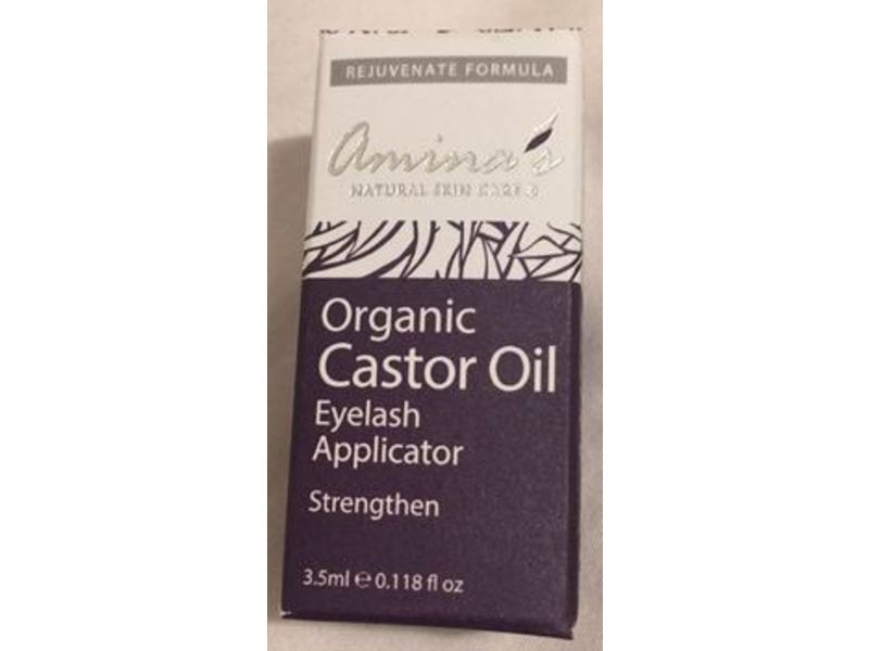 Amina's Strengthen Eyelash Applicator, Organic Castor Oil, 0.118 fl oz/3.5 mL