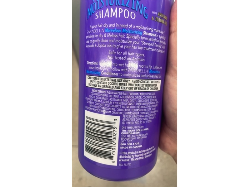 Parabella Marvelous Moisturizing Shampoo, Avocado & Jojoba Oil, 28 fl oz/828 mL