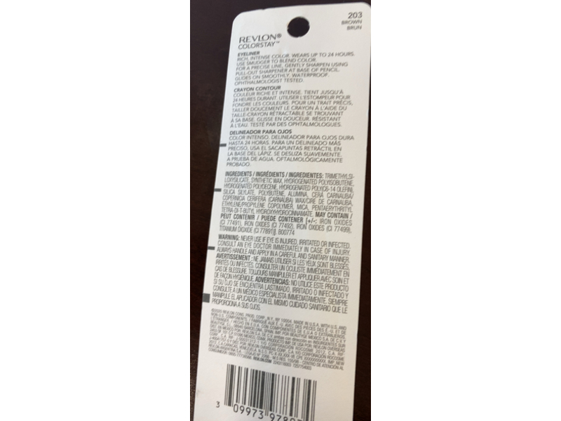 Revlon Colorstay Eyeliner Pencil, 203 Brown, 0.01 oz/0.28 g