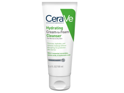 Cerave Hydrating Cream To Foam Cleanser, 3.4 fl oz/100 mL