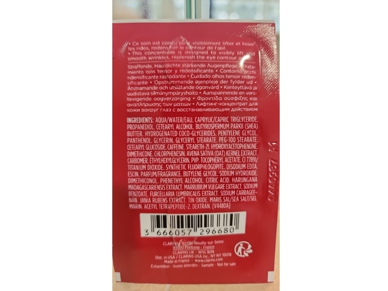 Clarins Paris Total Eye Lift, 0.03 oz/1 mL