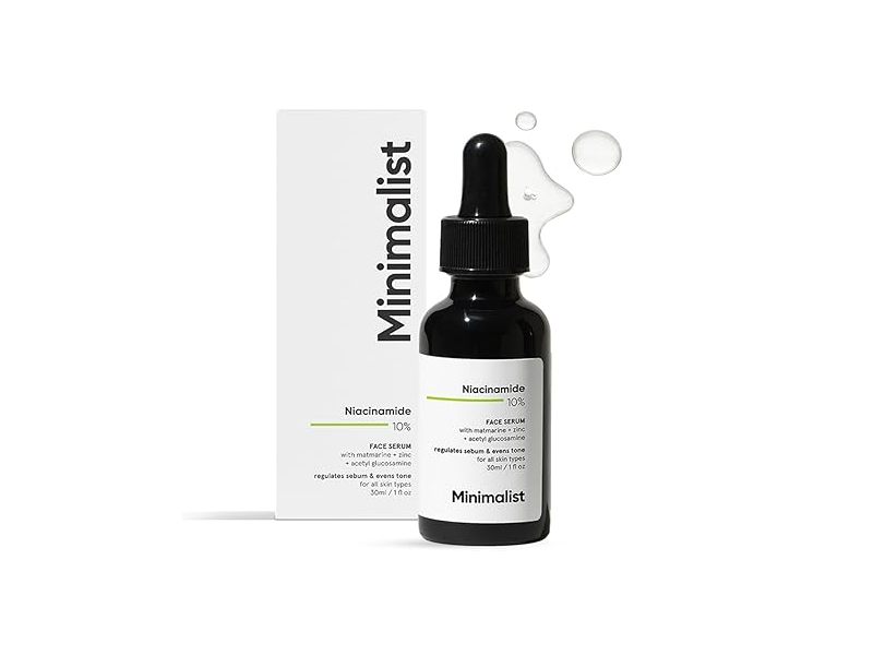 Minimalist Niacinamide 10% Face Serum, Matmarine, Zinc & Acetyl Glucosamine, 1 oz/30 mL