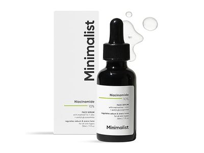Minimalist Niacinamide 10% Face Serum, Matmarine, Zinc & Acetyl Glucosamine, 1 oz/30 mL