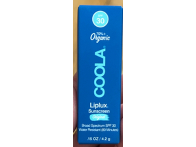 Coola Organic Liplux Sunscreen, SPF 30, Original, 0.15 oz/4.2 g