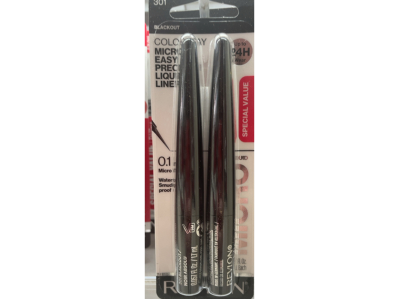Revlon ColorStay Micro Easy Precision Liquid Liner, 301 Blackout (Pack of 2)