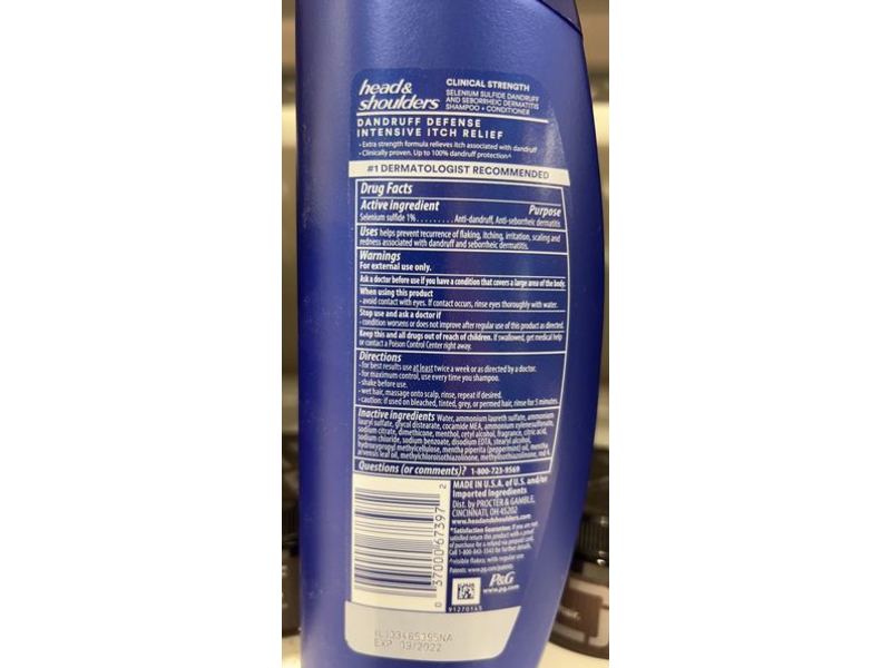 Head & Shoulders 2 In 1 Shampoo + Conditioner, Dandruff Defense, 13.5 fl oz/400 mL