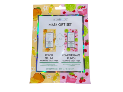 The Spathecary Mask Set, Peach Bellini & Pomegranate Punch, 0.80 fl oz/25 mL, 2 Count