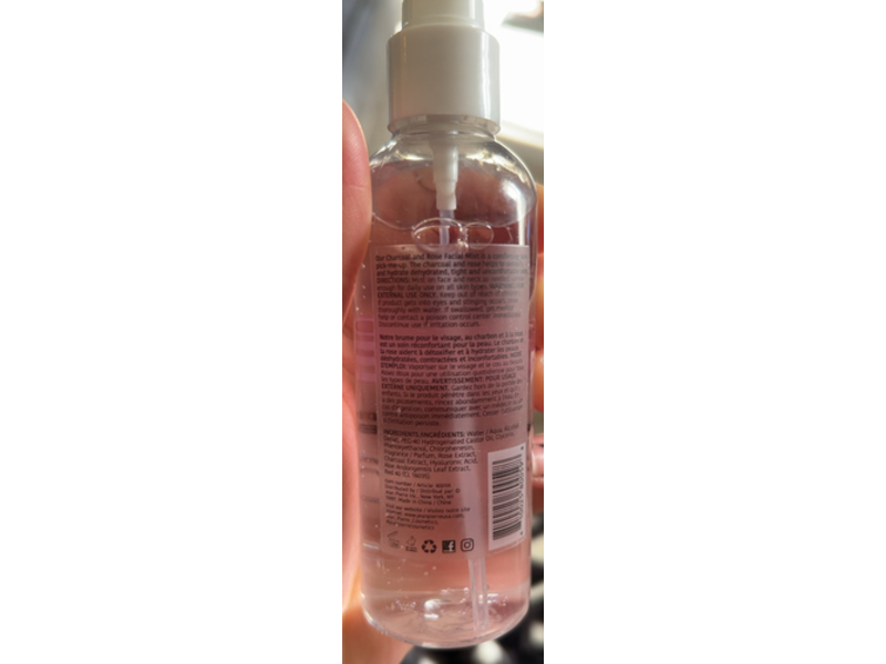 Jean Pierre Facial Mist, Charcoal Rose, 3.38 fl oz/100 mL