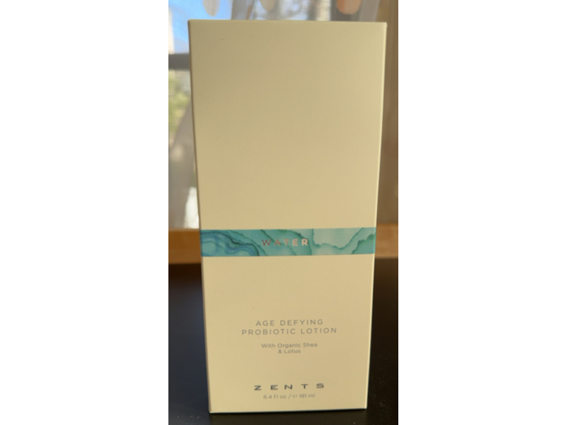 Zents Water Age Defying Probiotic Lotion, Organic Shea & Lotus, 6.4 fl oz/181 mL