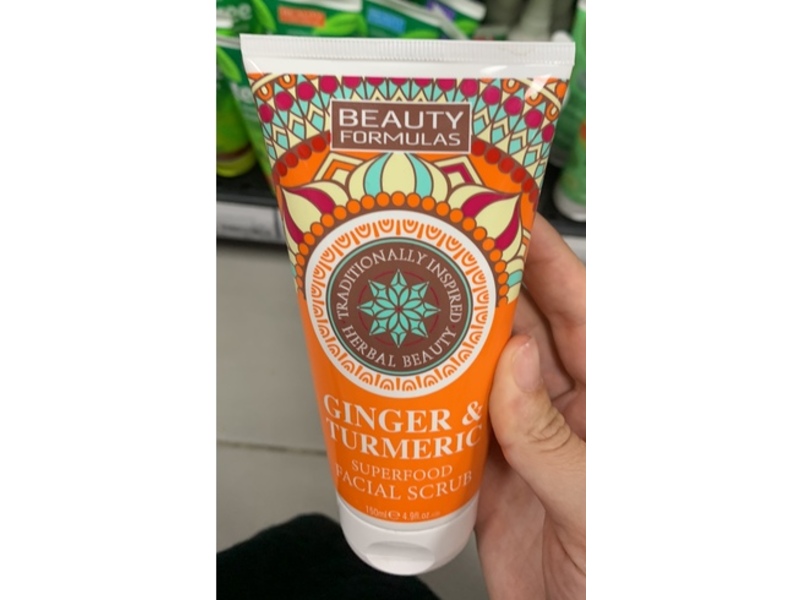 Beauty Formulas Facial Scrub, Ginger & Turmeric, 4.9 fl oz/150 mL