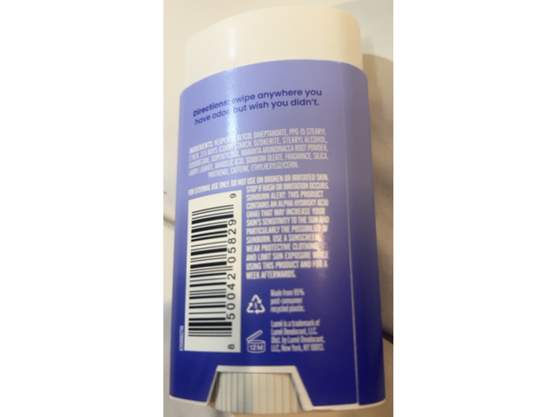 Lume Whole Body Deodorant, Smooth Solid Soft Powder, 2.6 oz/75 g