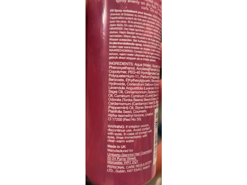 Umberto Giannini Curl Reviving Spray, 5 fl oz/150 mL