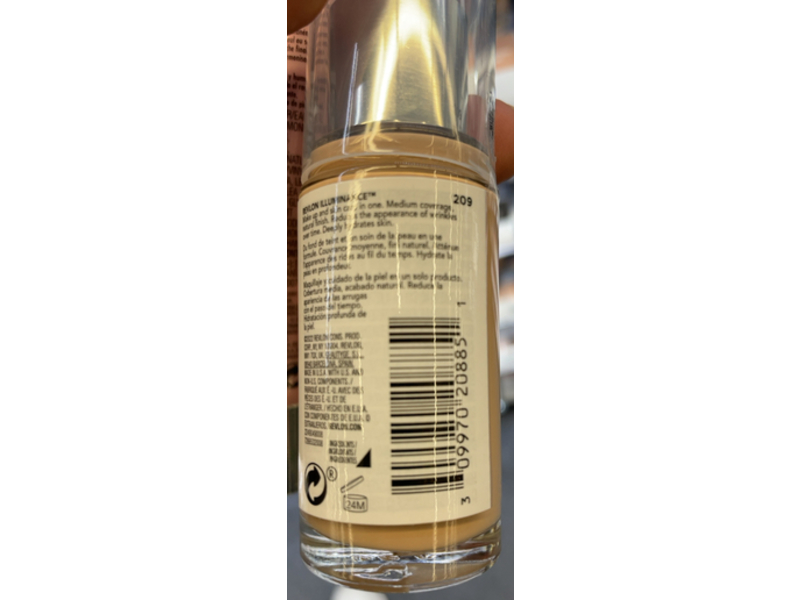 Revlon Illuminance Skin-Caring Foundation, 209 Buff Beige, 1 fl oz/30 mL