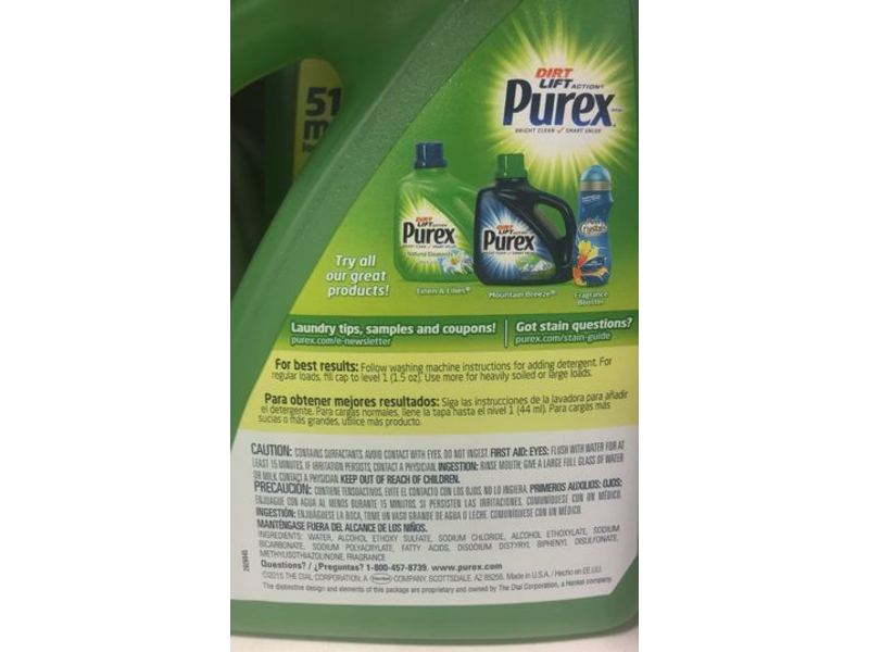 Purex Dirt Lift Action Detergent, Linen & Lilies, 50 Loads, 75 fl oz/2.2 L