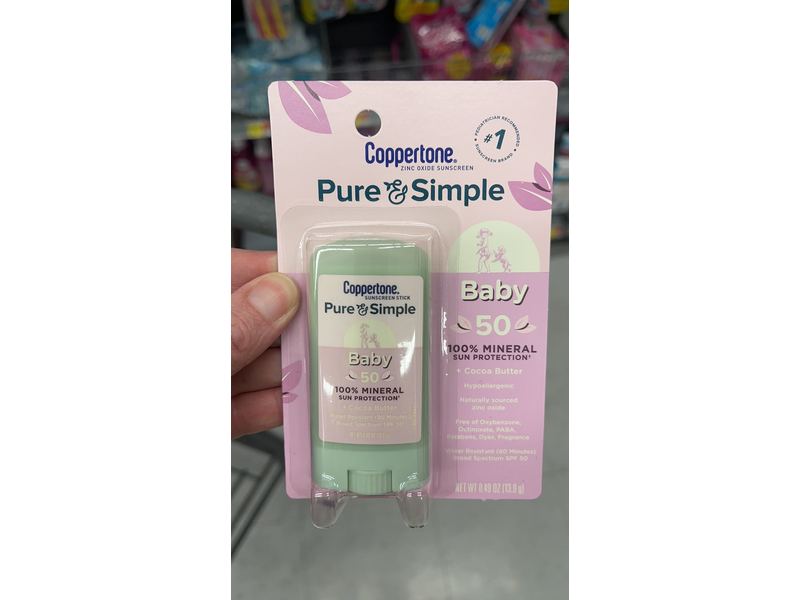 Coppertone Pure & Simple Baby SPF 50 Sunscreen Stick, 0.49 Ounce